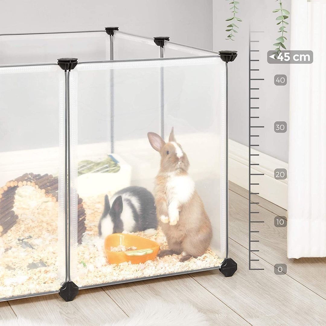 Clear Plastic Pet Fence Cage Playpen