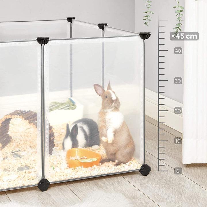 Clear Plastic Pet Fence Cage Playpen