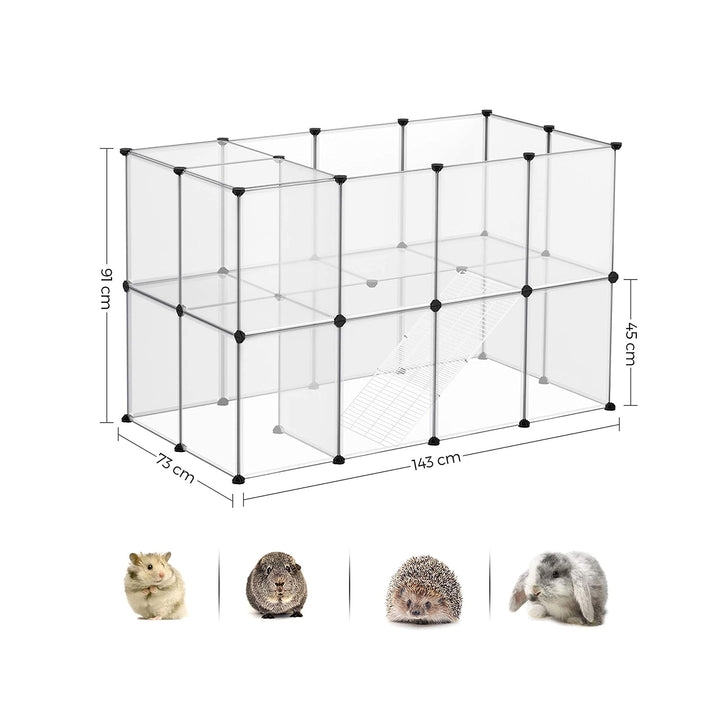 Clear Plastic Pet Fence Cage Playpen