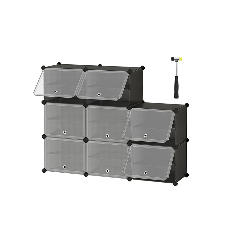 8-Slot Modular Storage Organiser Unit Black