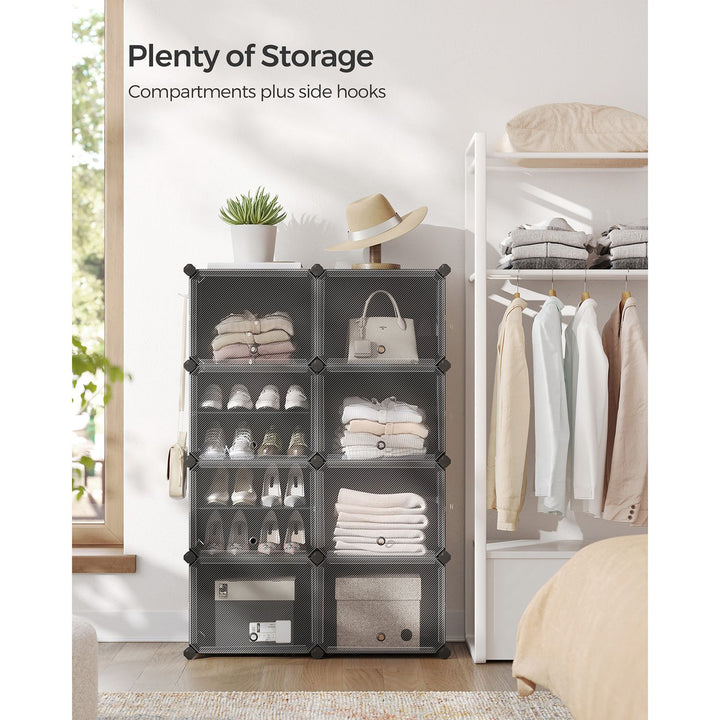 8-Slot Modular Storage Organiser Unit Black