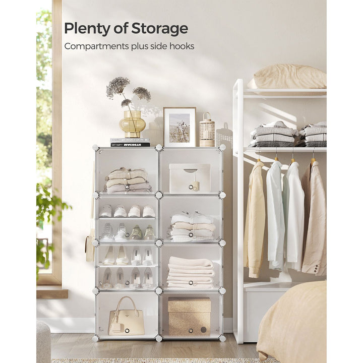 8-Slot Modular Storage Organiser Unit White