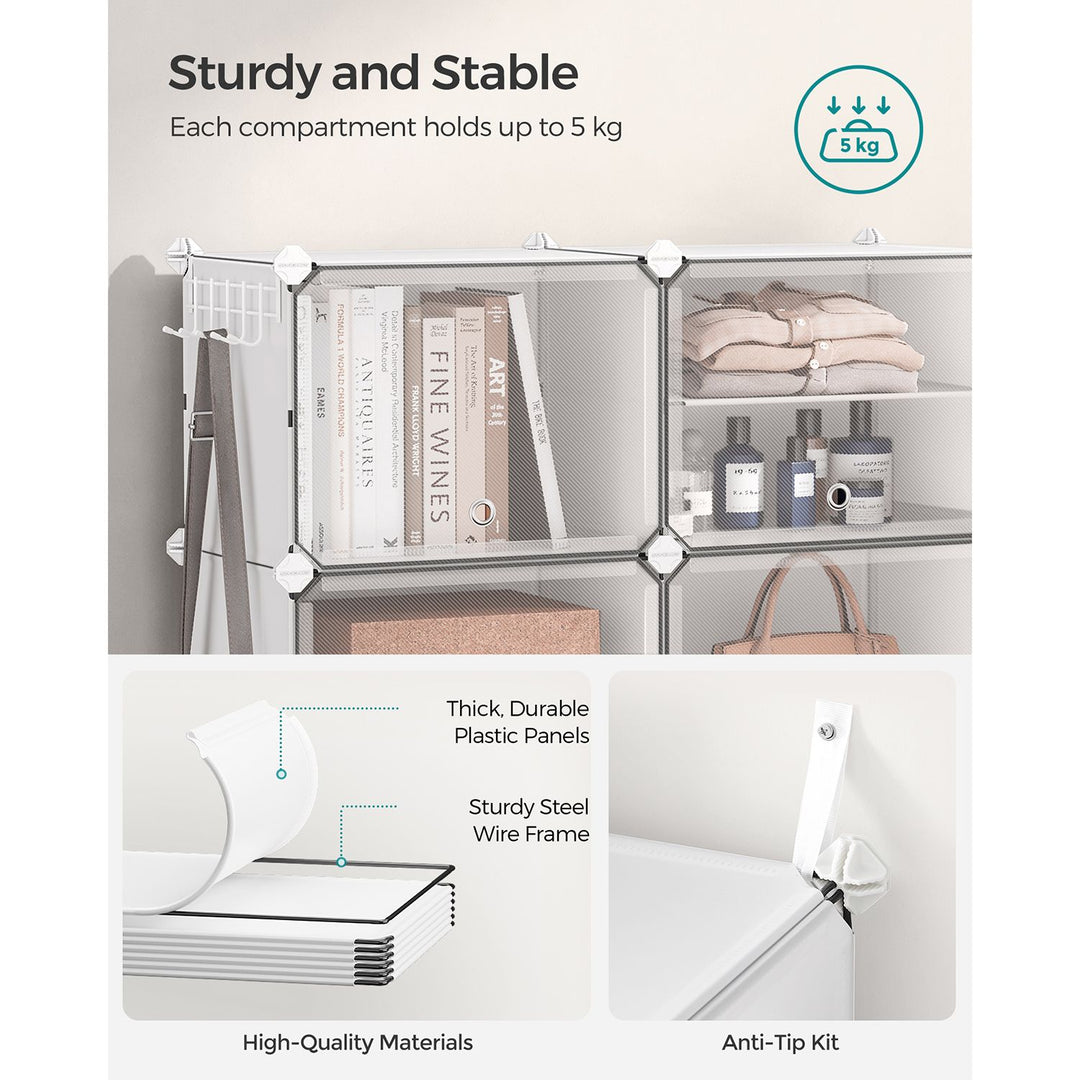 8-Slot Modular Storage Organiser Unit White