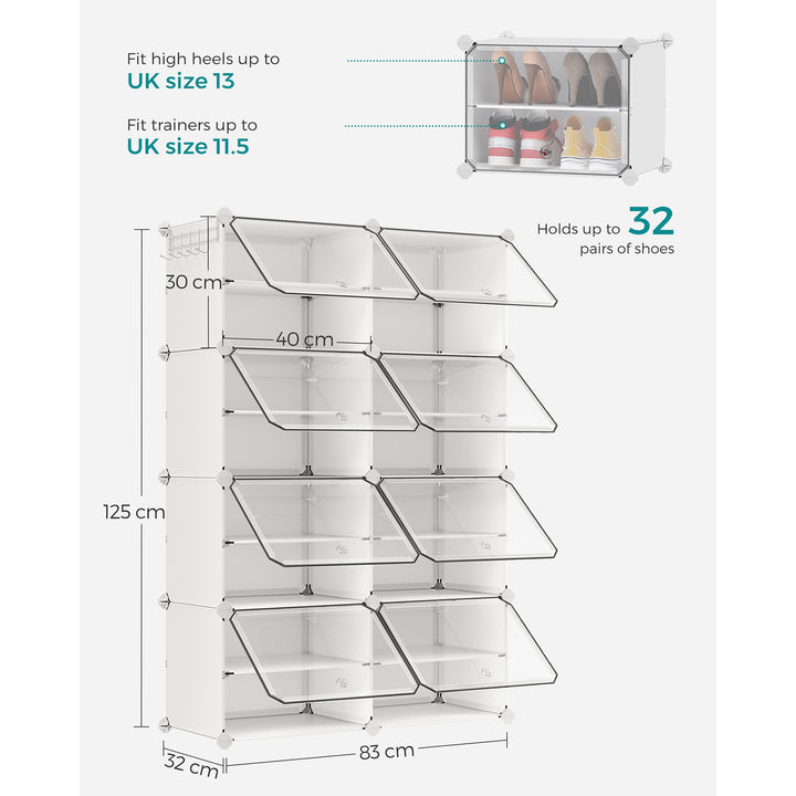 8-Slot Modular Storage Organiser Unit White