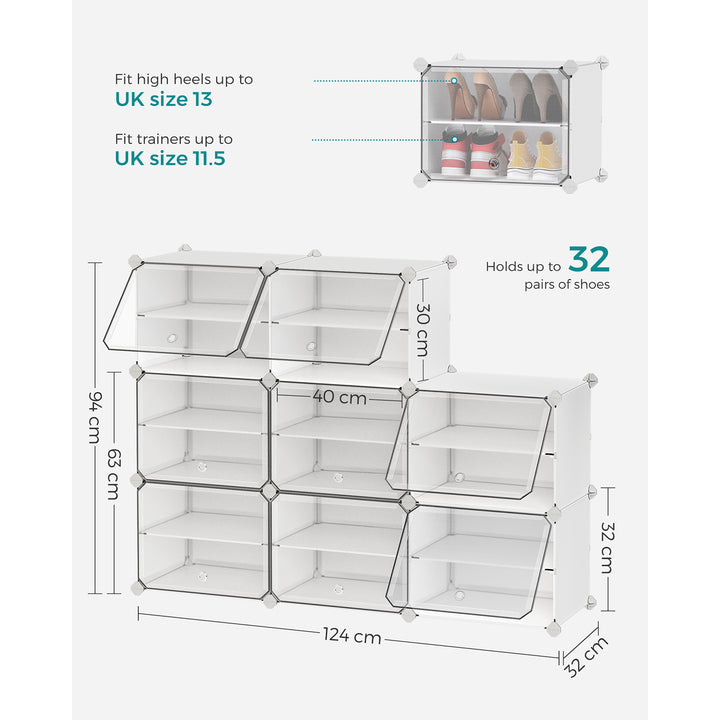 8-Slot Modular Storage Organiser Unit White