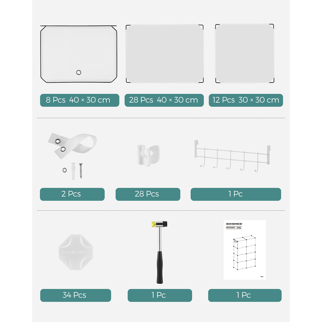 8-Slot Modular Storage Organiser Unit White