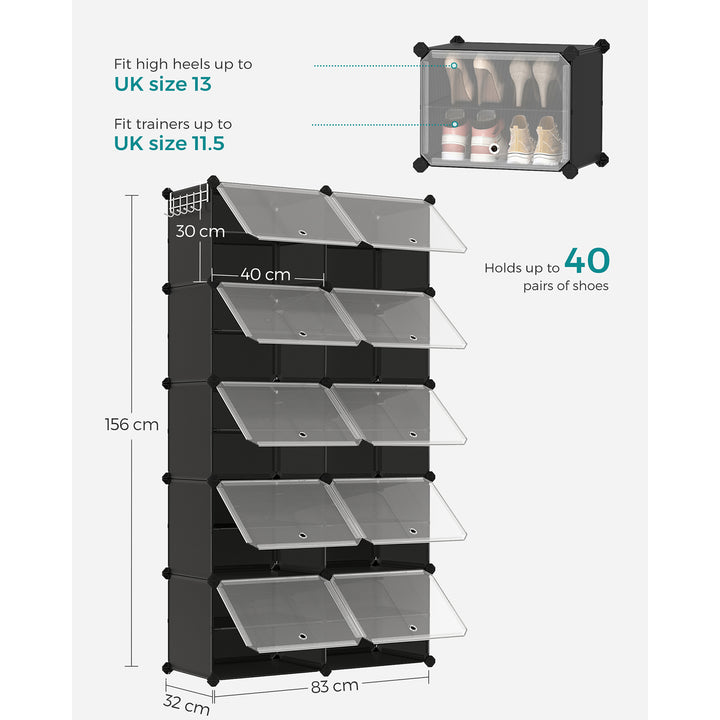 Modular Storage Organiser Unit -Black