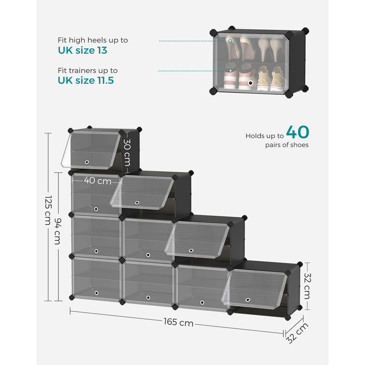 Modular Storage Organiser Unit -Black