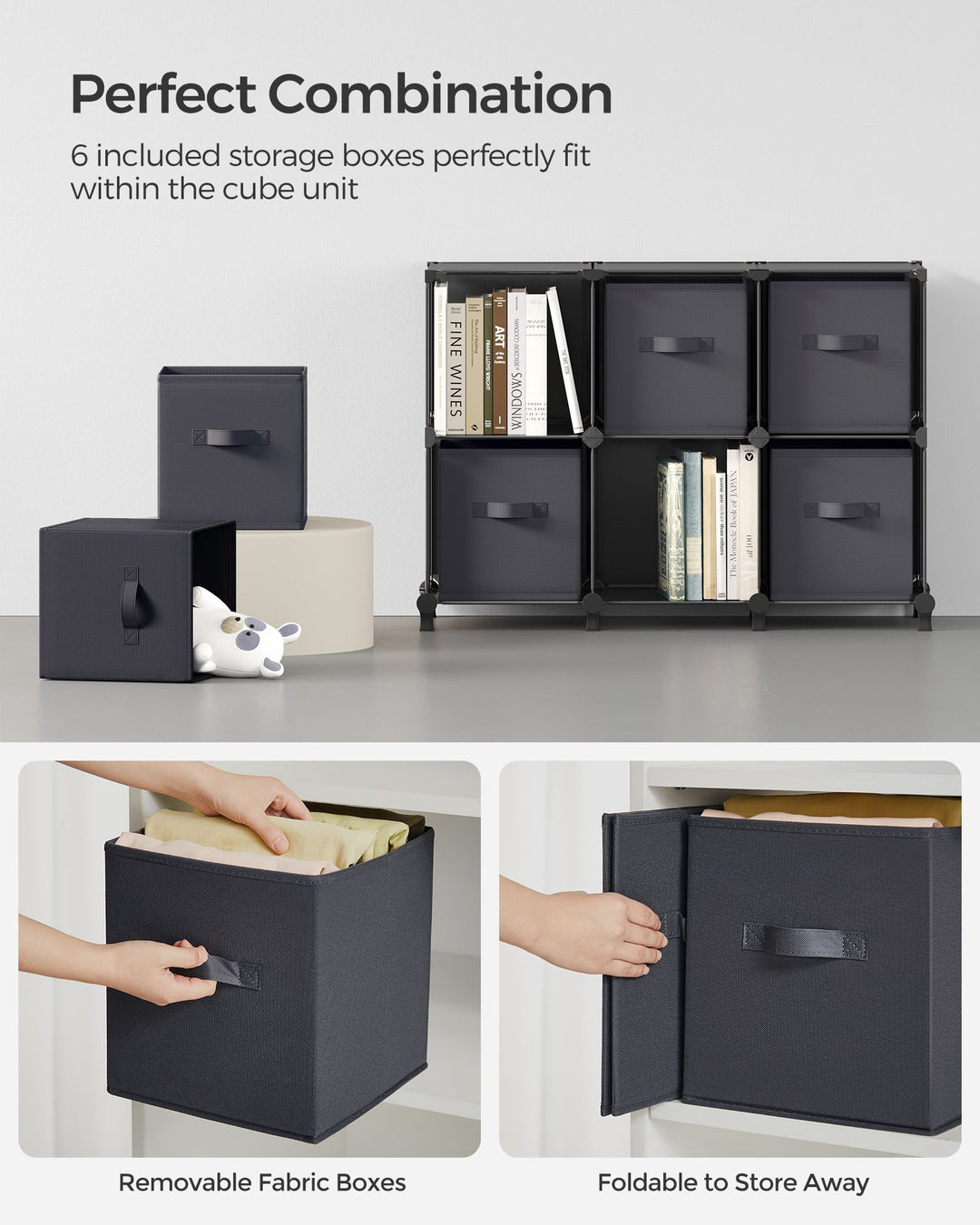 Non-Woven Fabric Cube Storage Unit with Storage Boxes