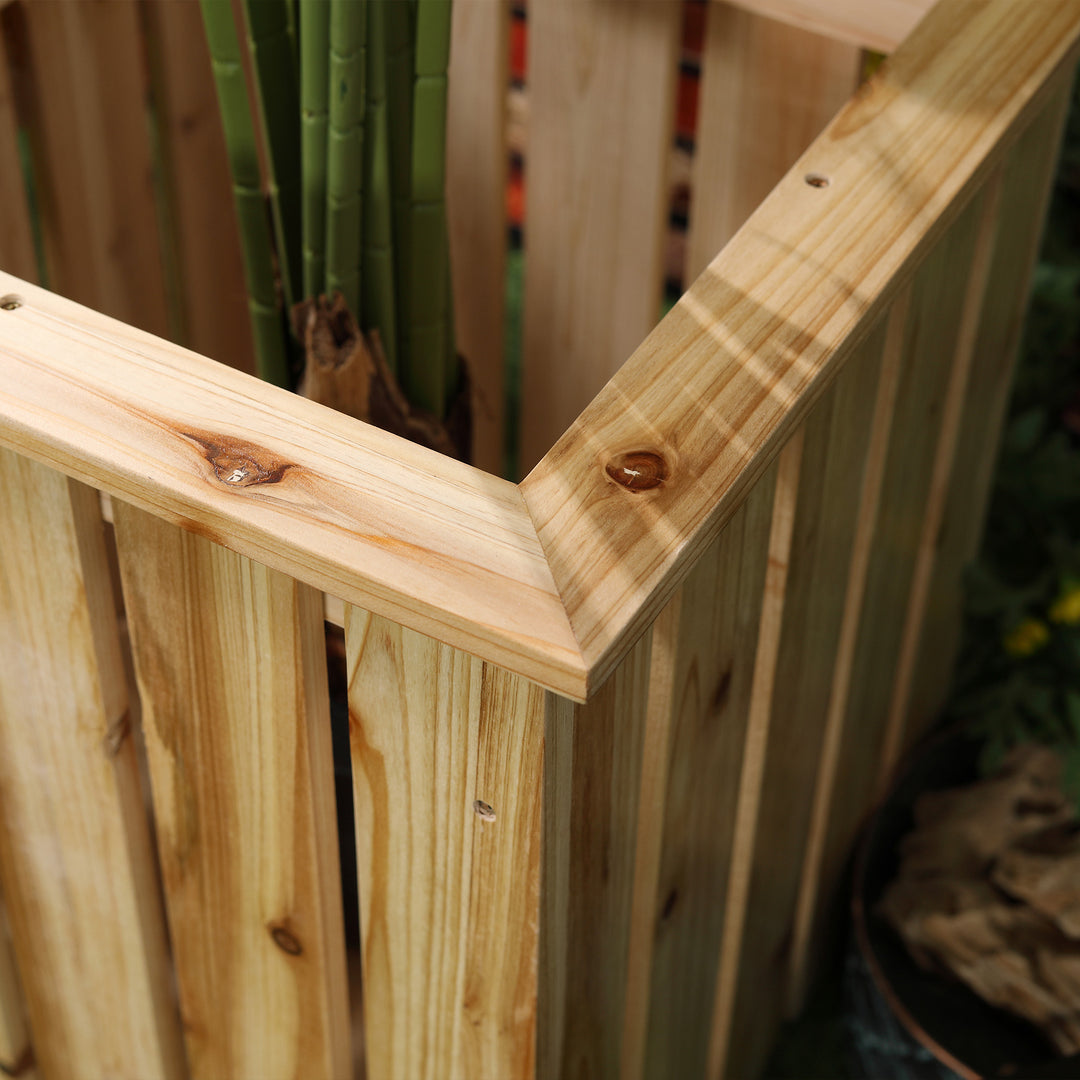 Outsunny Wooden Planters &amp; Bench Combination, Flower Pot Planter Box with Garden Bench for Patio, Park and Deck, 192 x 43 x 50 cm, Natural