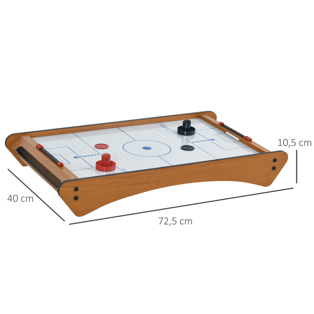 Mini Air Hockey Tabletop Game w/ 2 Pucks Pushers Fan Play Board Scoreboard Markings Portable Family Game Children Adults 8 Years+