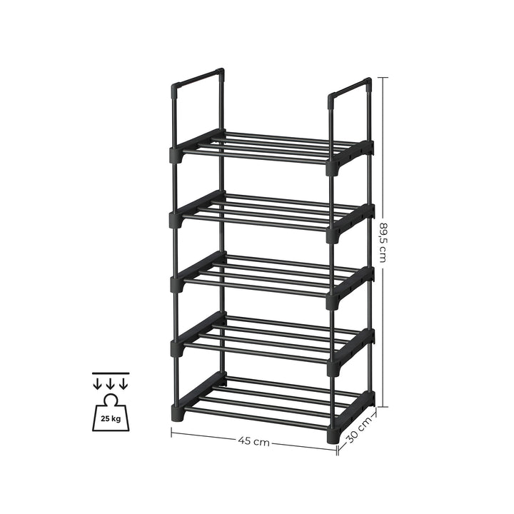 5-Tier Metal Stackable Shoe Rack