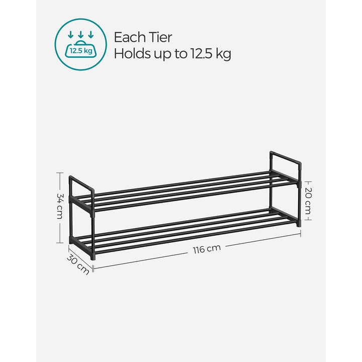 2-Tier Metal Shoe Rack 30 x 116 x 34 cm