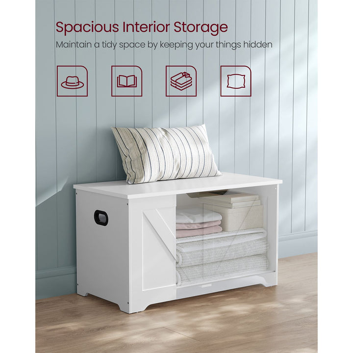 Storage Bench Matte White 40 x 80 x 46 cm