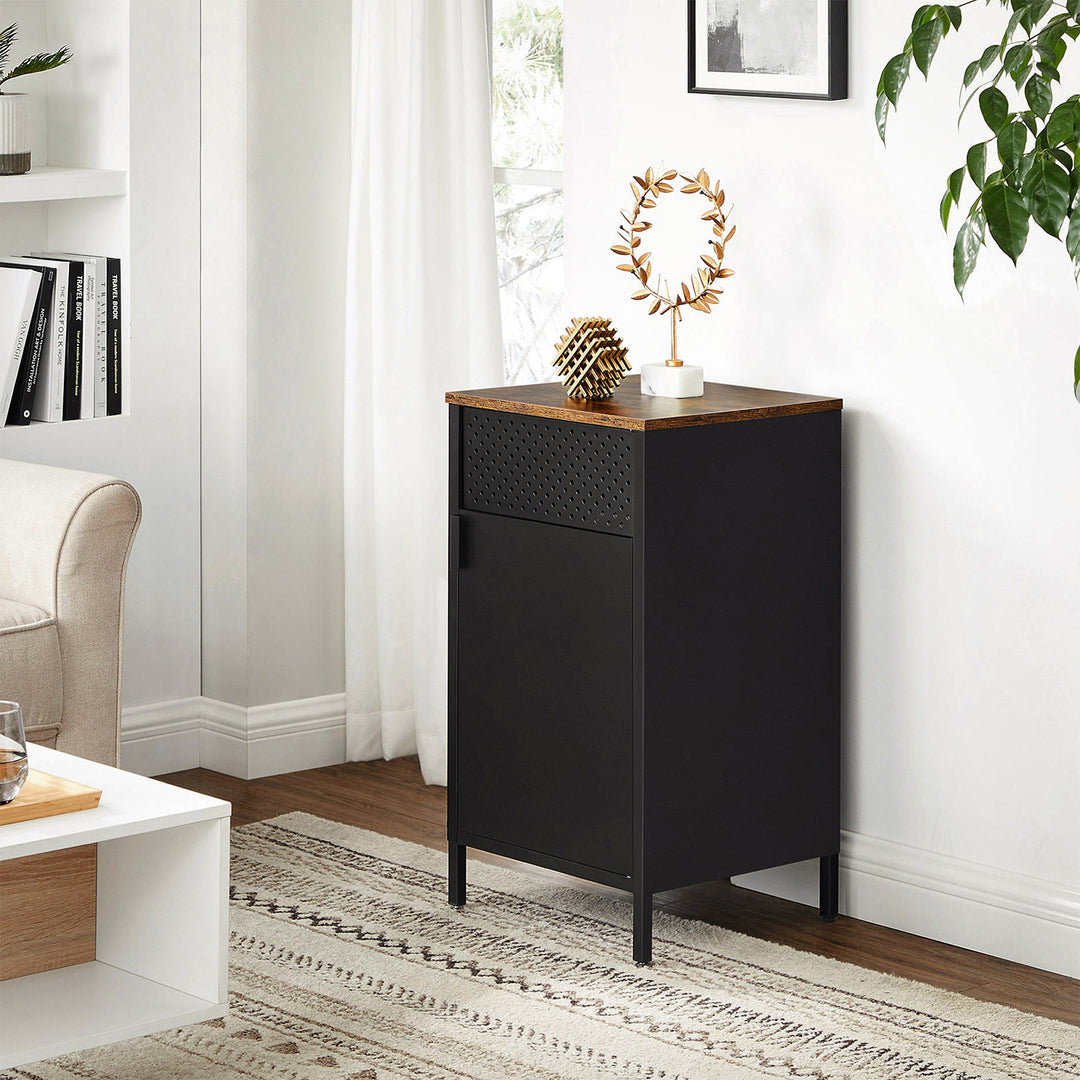 Storage Cabinet Rustic Brown and Black