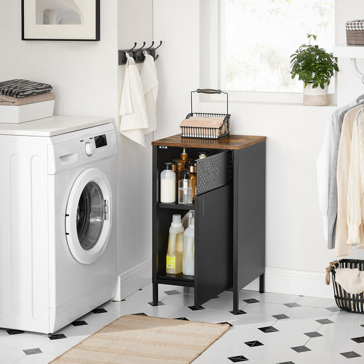 Storage Cabinet Rustic Brown and Black
