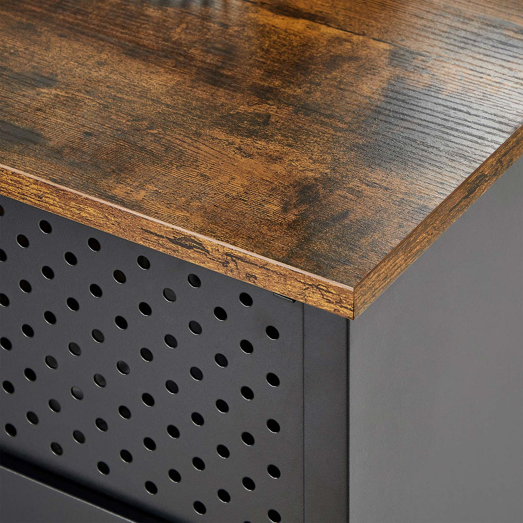 Storage Cabinet Rustic Brown and Black