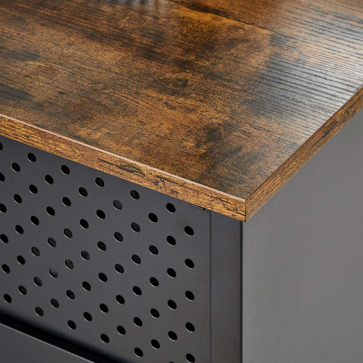 Storage Cabinet Rustic Brown and Black