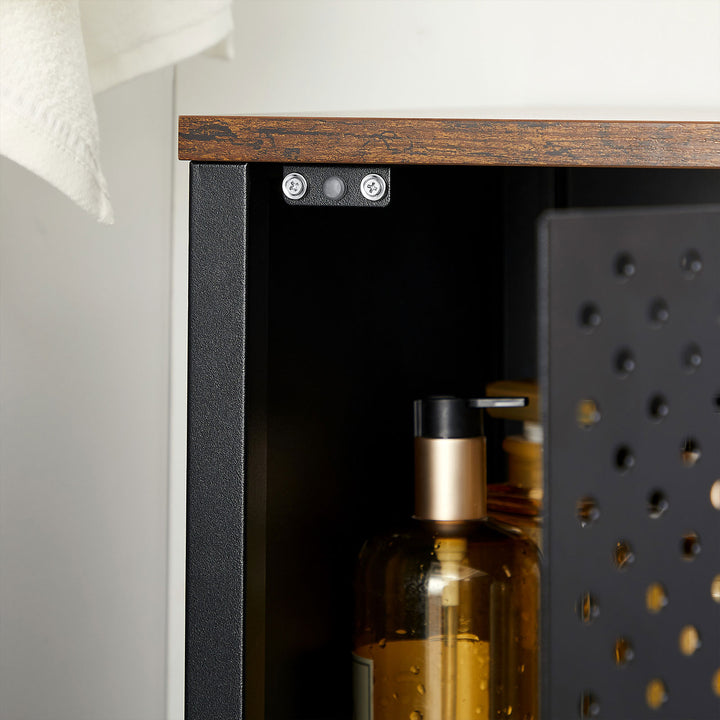Storage Cabinet Rustic Brown and Black