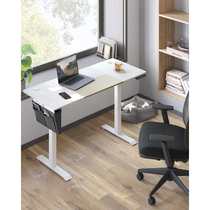 Height Adjustable Desk 60 x 140 x 120 cm White and Black