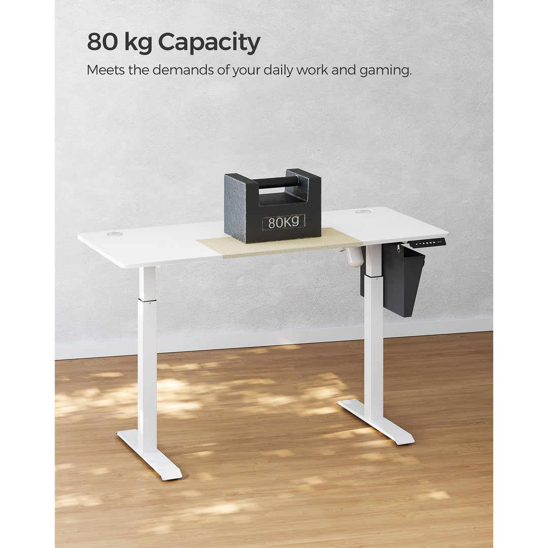 Height Adjustable Desk 60 x 140 x 120 cm White and Black