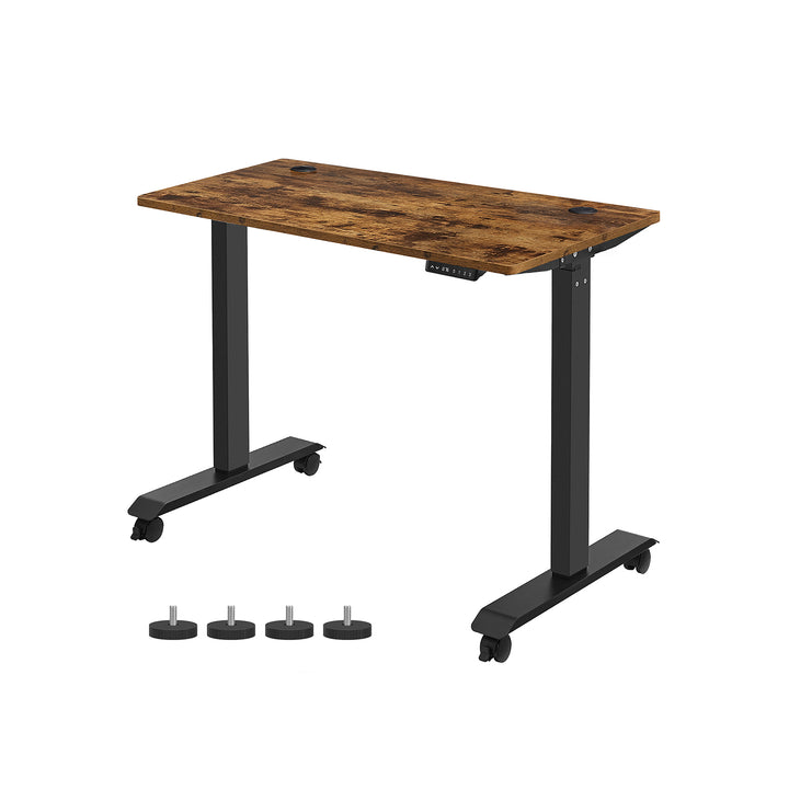 Height Adjustable Desk 60 x 120 x (86-130) cm Rustic Brown and Black