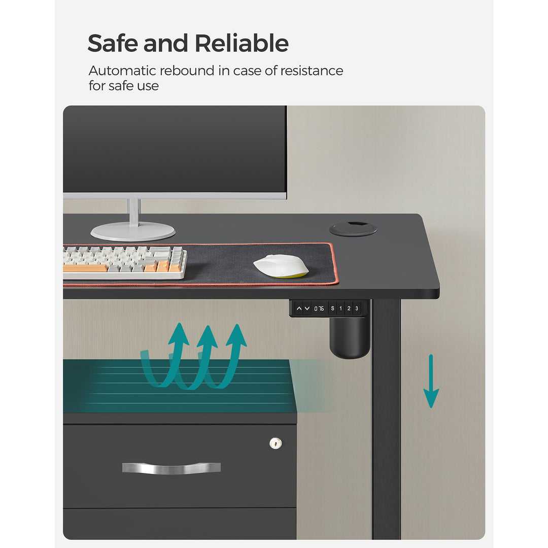 Height Adjustable Desk 70 x 140 x (86-130) cm Black