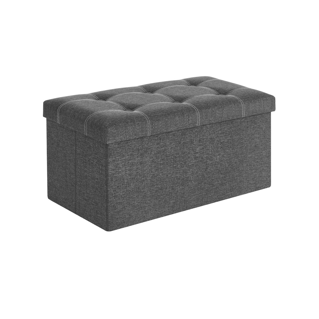 Dark Grey Storage Ottoman 80L