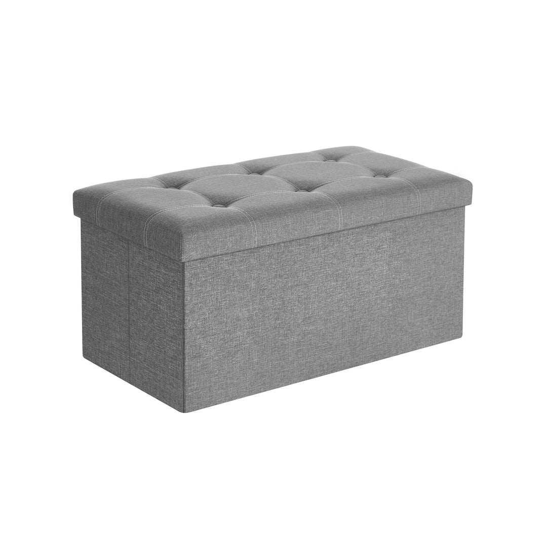 Light Grey Storage Ottoman 80L