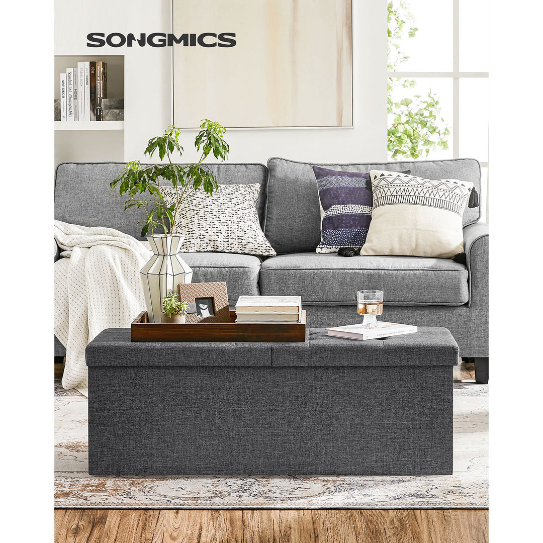 Dark Grey Storage Ottoman 120L