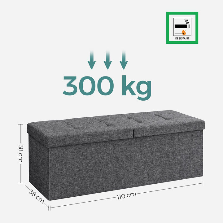 Dark Grey Storage Ottoman 120L