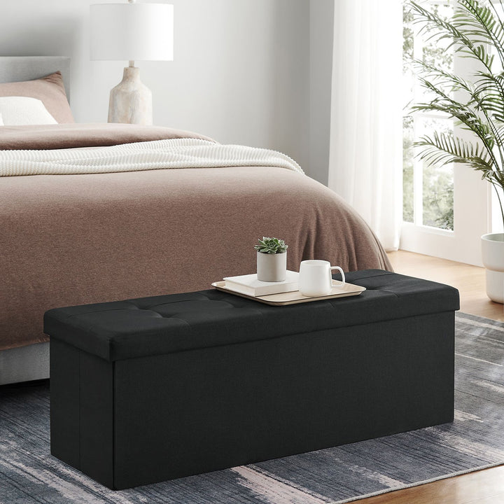 Black Storage Ottoman 120L