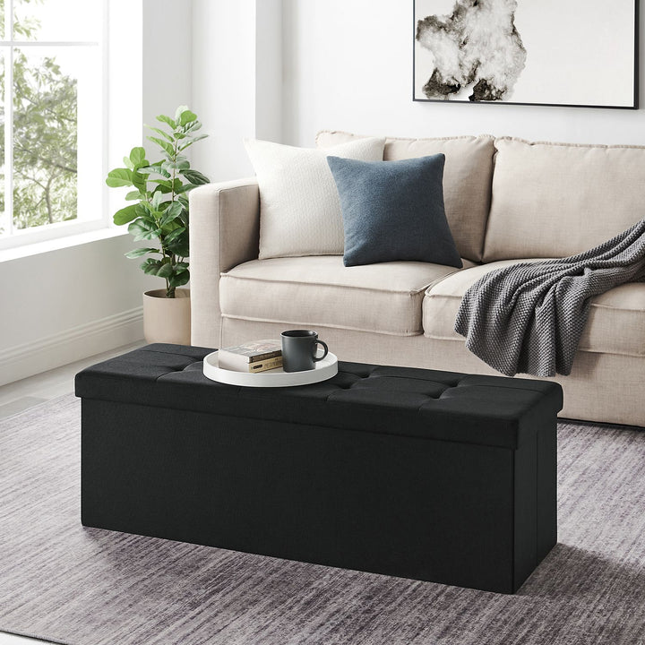 Black Storage Ottoman 120L