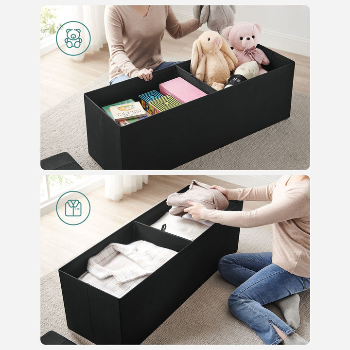 Black Storage Ottoman 120L