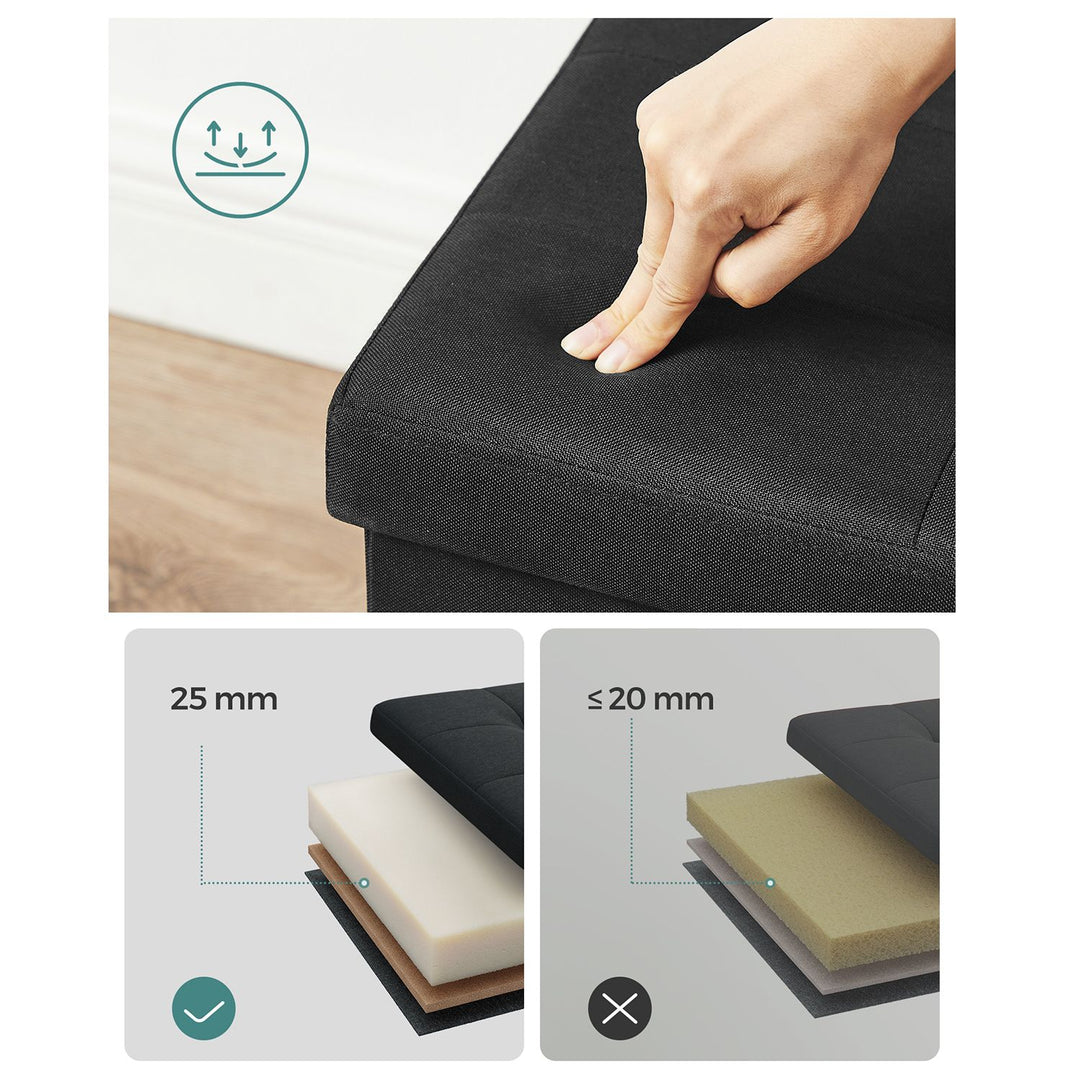 Black Storage Ottoman 120L