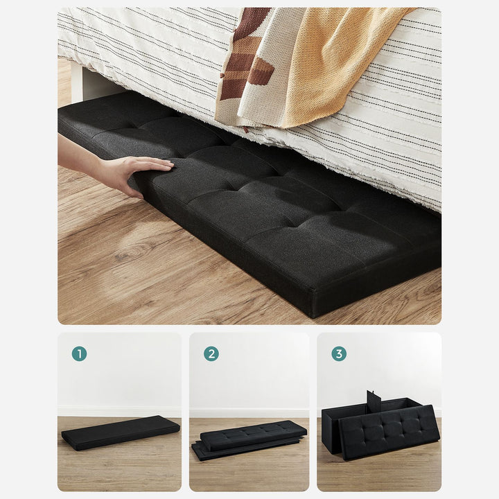 Black Storage Ottoman 120L