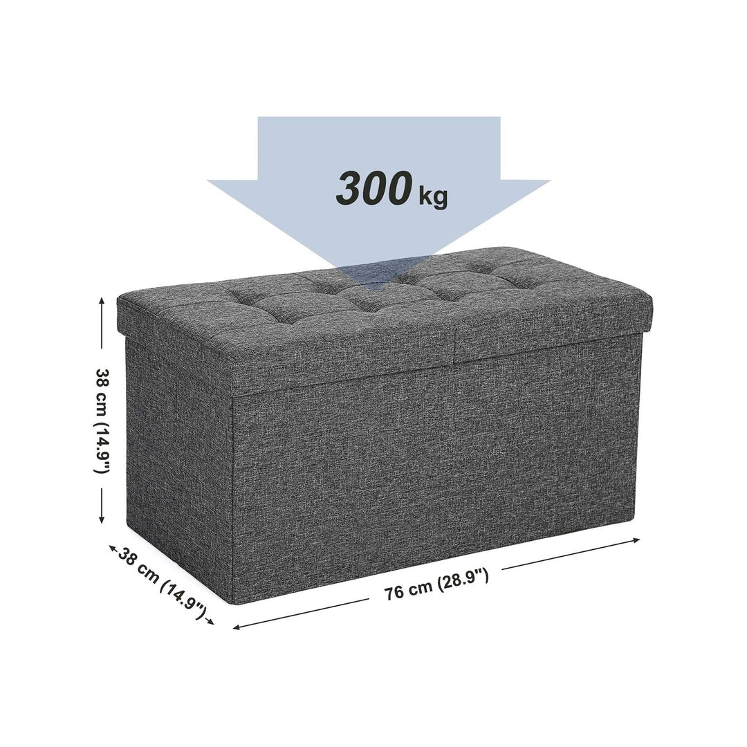 Grey Storage Ottoman with Flipping Lid
