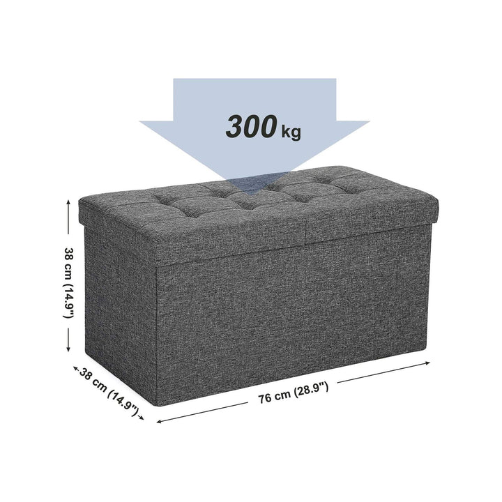 Grey Storage Ottoman with Flipping Lid