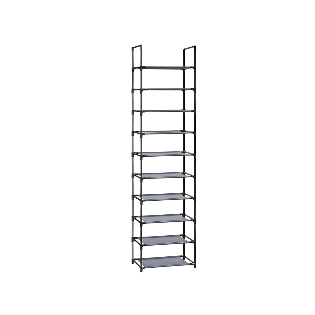 10 Tier Shoe Rack With a Metal Frame