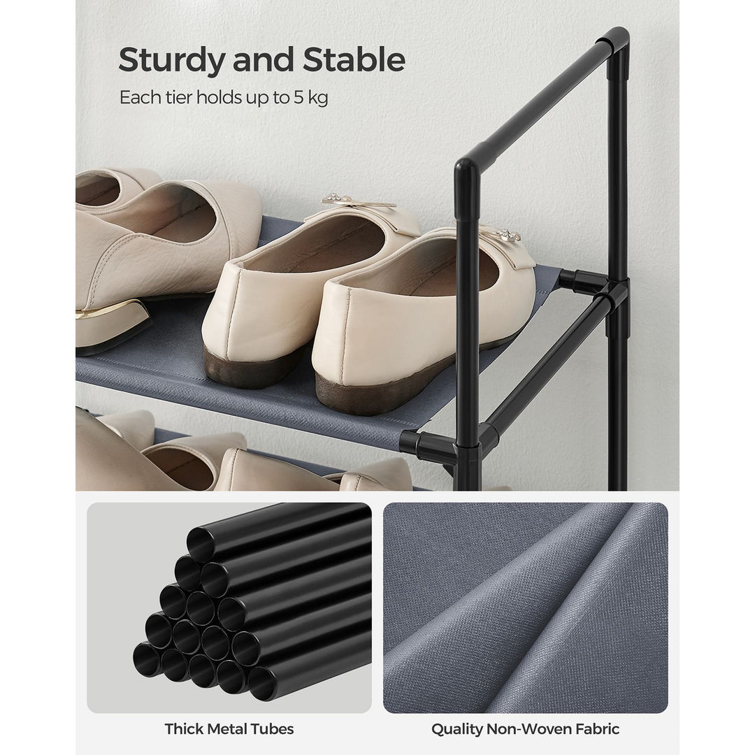 10 Tier Shoe Rack With a Metal Frame