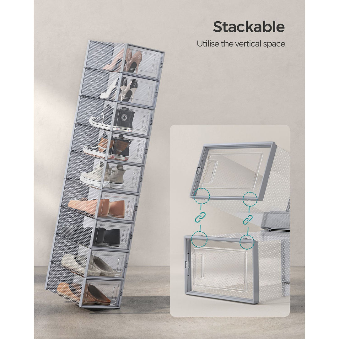 Pack of 18 Stackable Shoe Storage Organisers