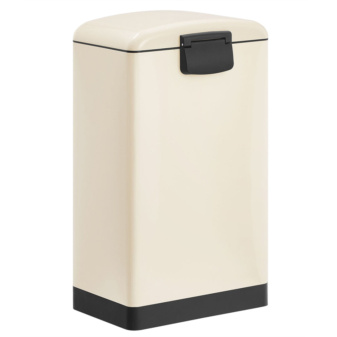 Cream White Step Trash Can with Inner Bucket
