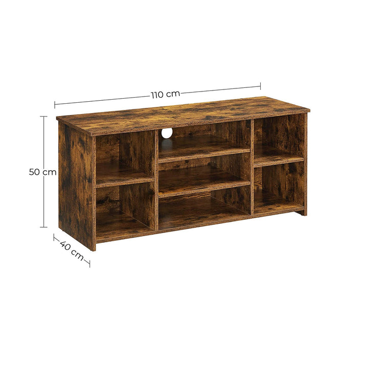 Rustic Brown TV Table Unit with Adjustable Shelves