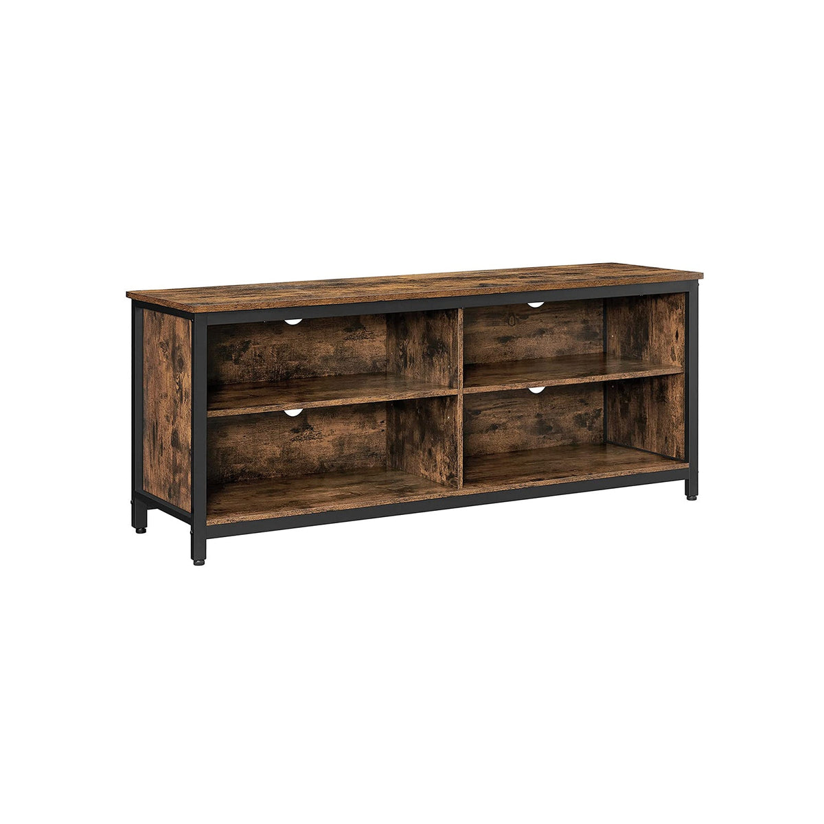 Industrial Brown & Black TV Stand with Storage Compartment