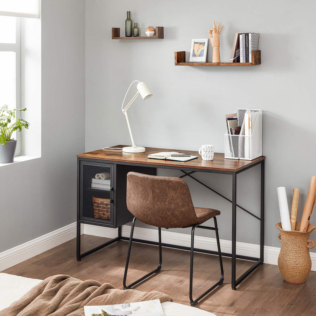 Computer Desk Rustic Brown and Black