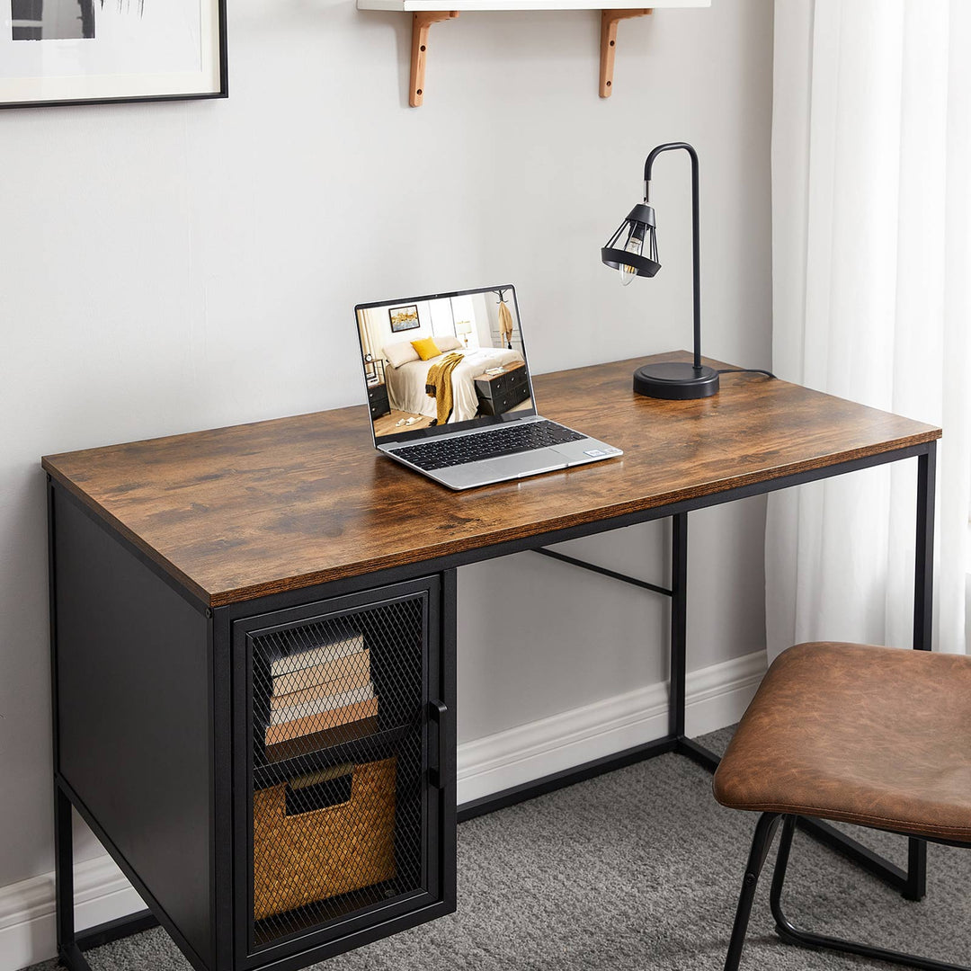Computer Desk Rustic Brown and Black