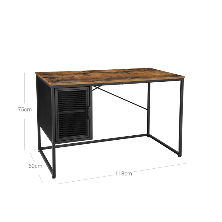 Computer Desk Rustic Brown and Black
