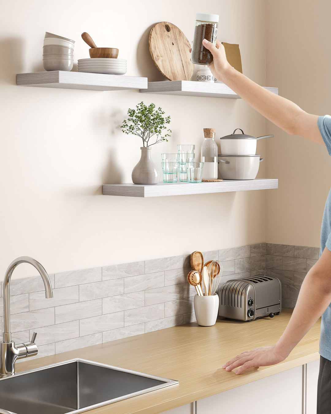 Floating Wall Shelf 20 x 60 x 3.8 cm