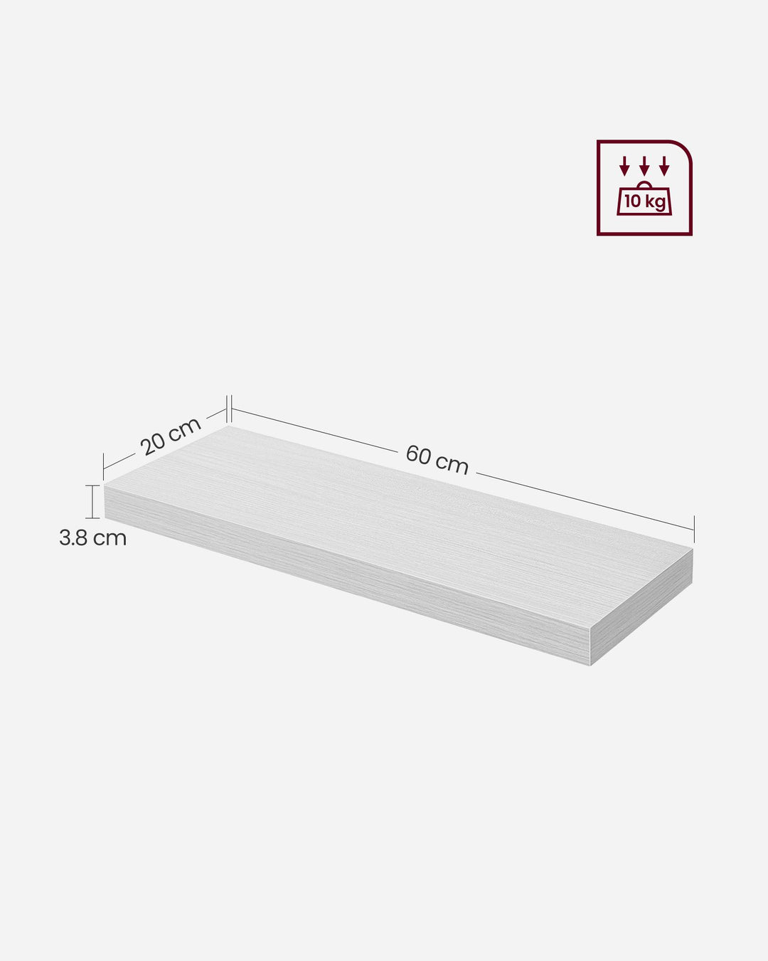 Floating Wall Shelf 20 x 60 x 3.8 cm