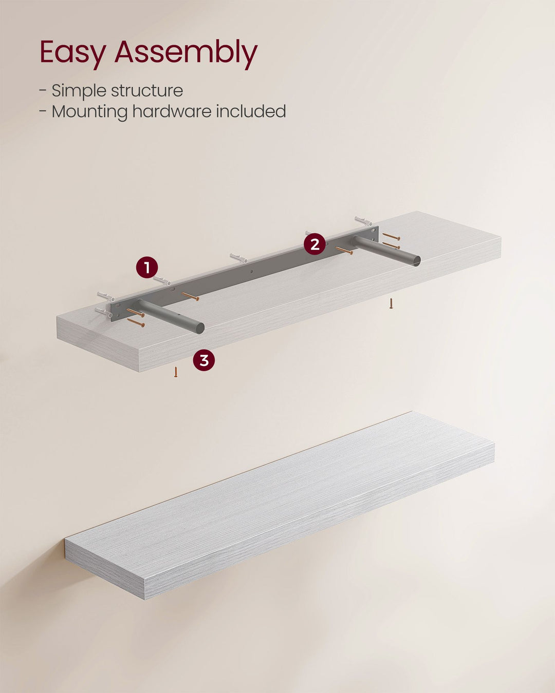 Floating Wall Shelf 20 x 80 x 3.8 cm